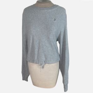 Pink Victoria's Secret Drawstring Waist Sweatshirt Gray